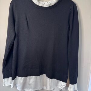 Sioni Black and White Layered Blouse